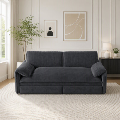 Queen Pull-Out Sofa Bed with Side Storage & USB Port