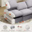KKL - Grand canapé-lit modulaire modulaire de 150 po en tissu velours côtelé avec repose-pieds Cloud, sans assemblage requis, gris-955140492