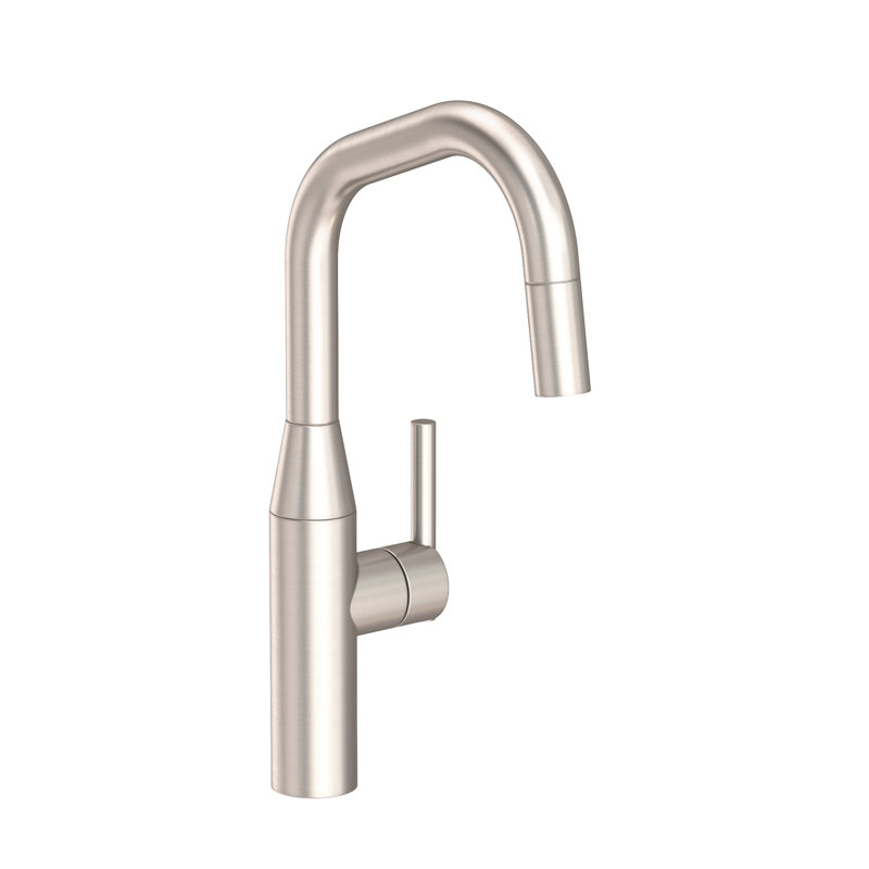 East Square Single Handle Pull Down Kitchen Faucet, Antique Nickel