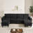 U-shaped Sectional Sofa (Black)-992454955