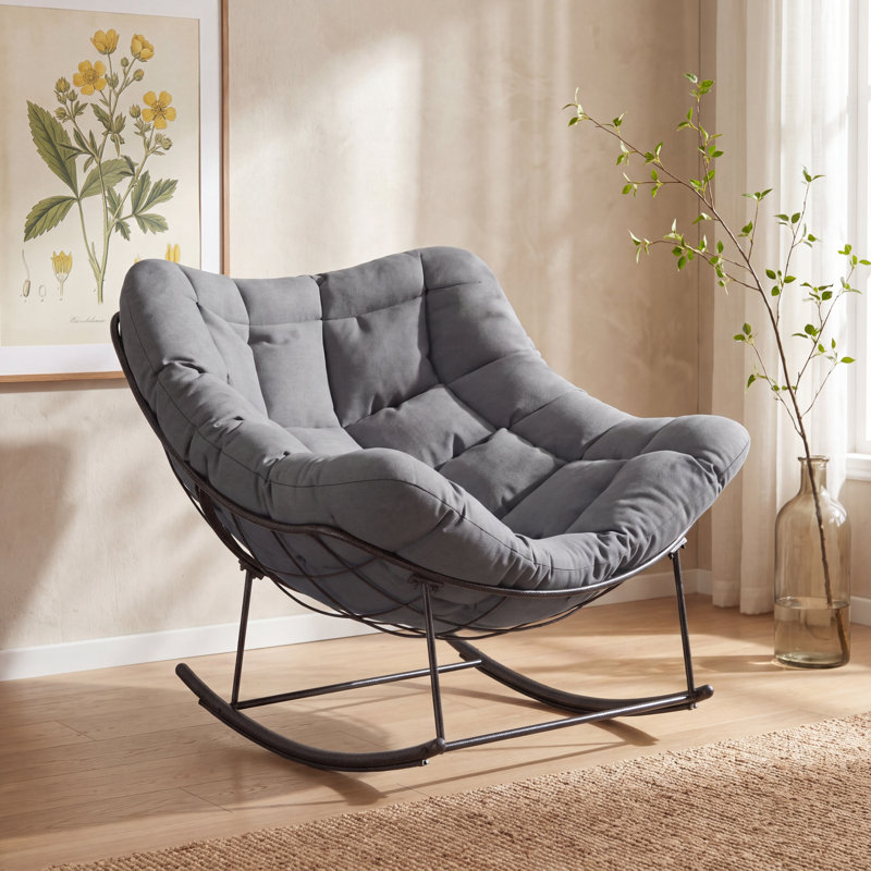 Chaise berçante d'extérieur Lynnelle, Gris
