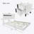 Modern High Gloss 3-Piece Bedroom Set Floating Bed Frame Queen Size Platform Bed with LED Light & 2 Nightstands