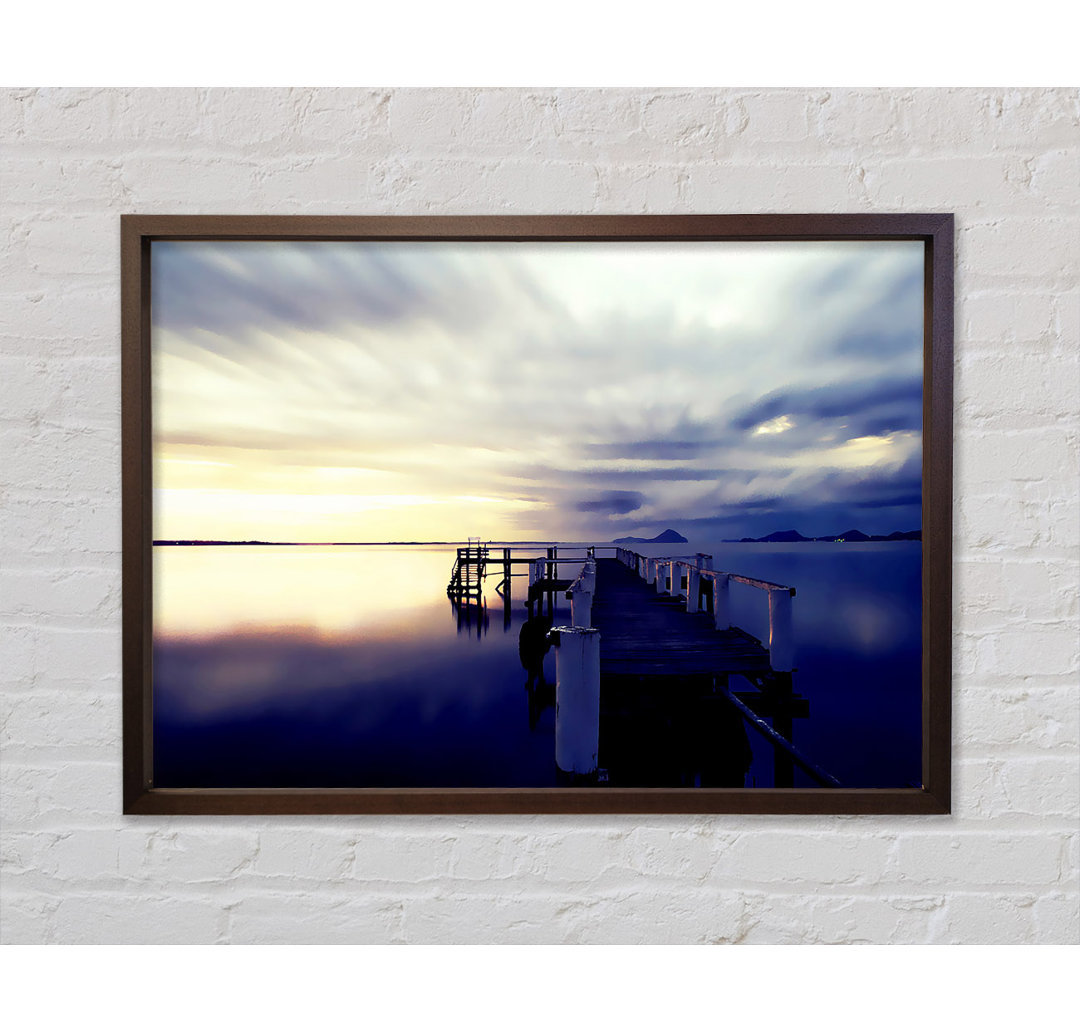 Stunning River Jetty Sunrise - Single Picture Frame Kunstdrucke auf Leinwand