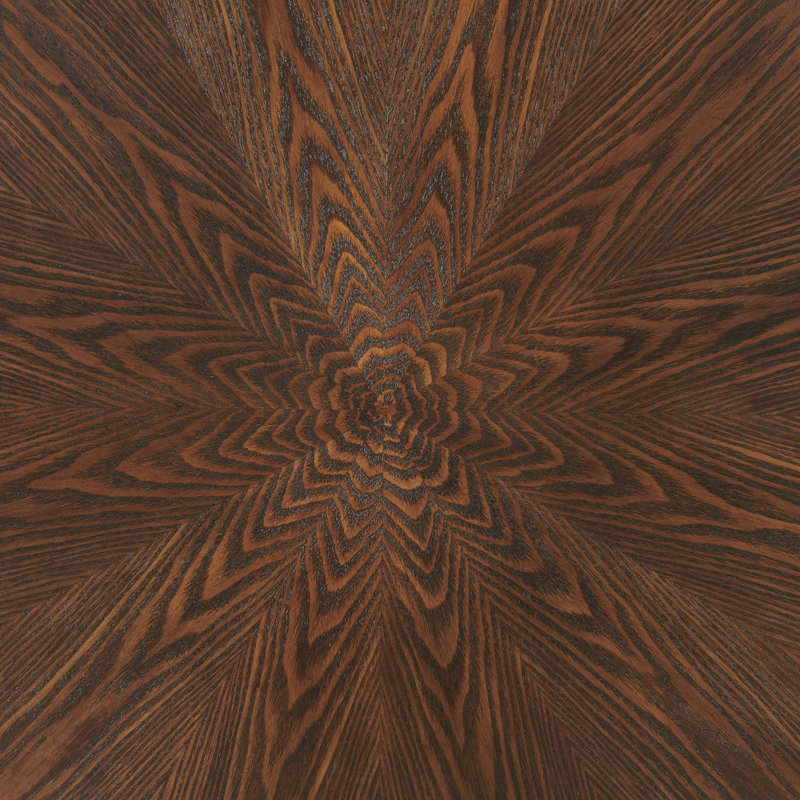Williams Round Walnut Wood and Metal Coffee Table