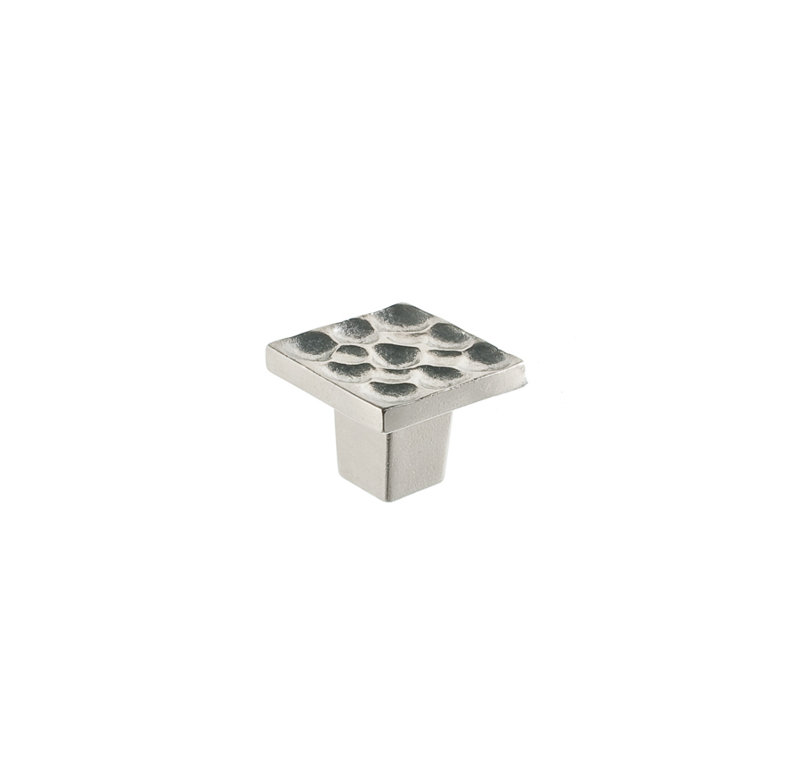 Pomegranate Square Knob, Satin Nickel, 0.875" H x 0.875" W x 0.875" D