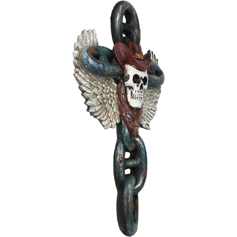 Crâne de cowboy à oreilles gothique avec croix rouge