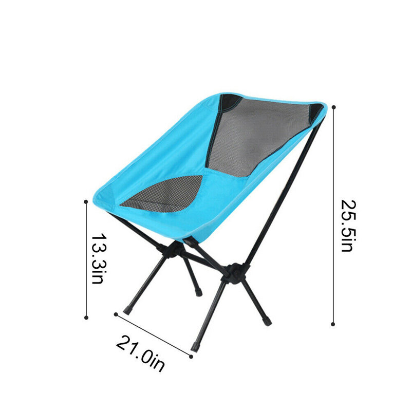 Chaise de camping inclinable Kenneth-James, Bleu / gris