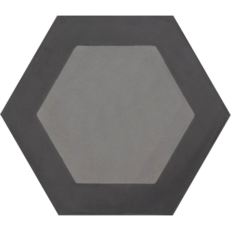 Honeycomb 8" x 9" Cement Patterned/Concrete Look Wall & Floor Tile, Flint