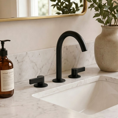 Robinet de salle de bain espacé à 3 trous Obsidian, robinet de lavabo en acier inoxydable avec bonde