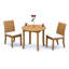 2 Seats 3 Pcs Grade-A Teak Wood Dining Set: 36" Round Table And 2 Lagos Armless Chairs #11LG0700-458767970