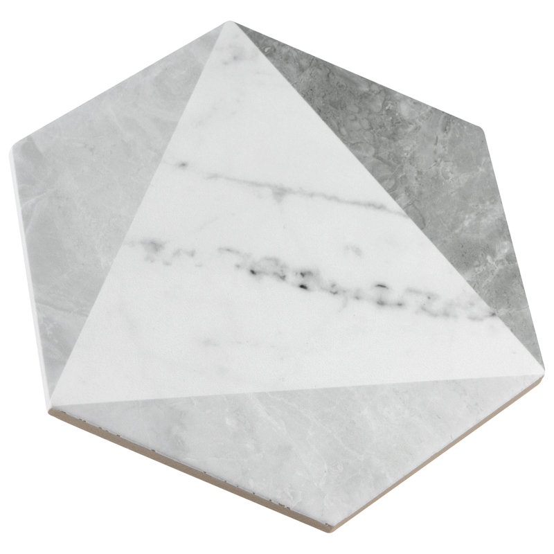 Classico Carrara 7" x 8" Porcelain Marble Look Wall & Floor Tile