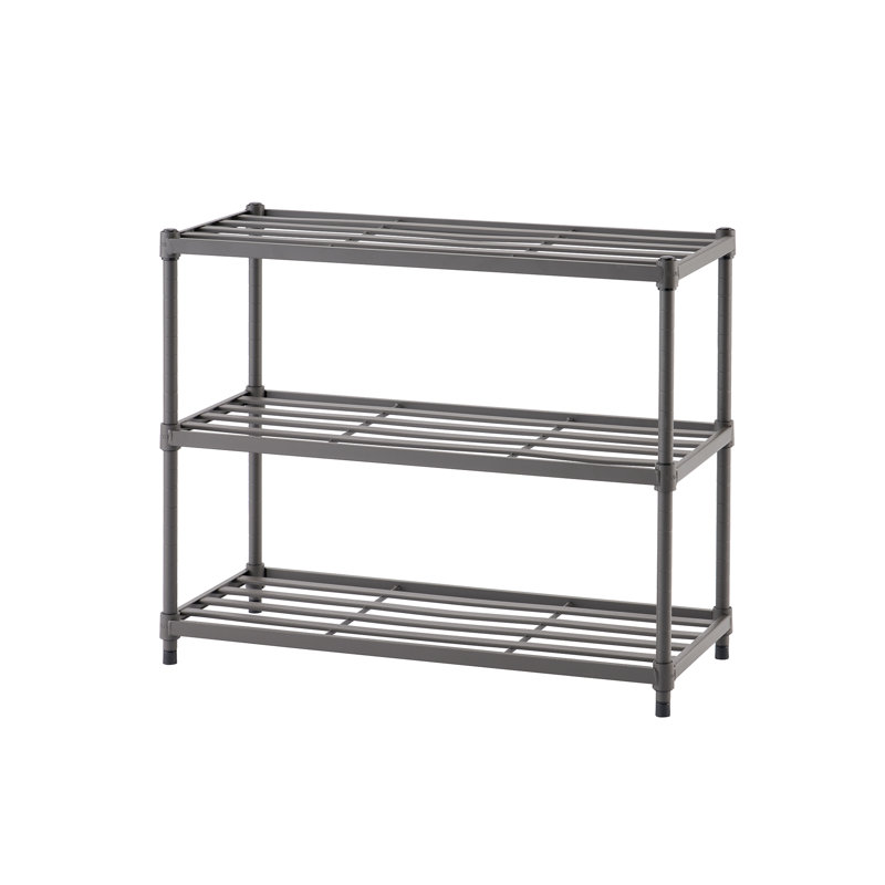 TRINITY Dark Gray 6-Tier Slat Shoe Rack