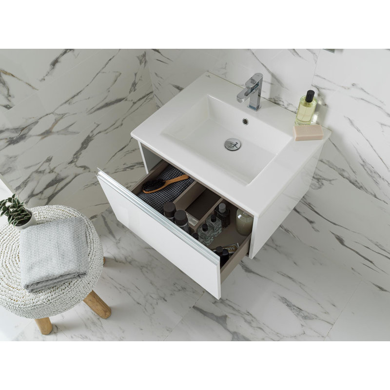 Marne 24.44'' W Single Vanity, White