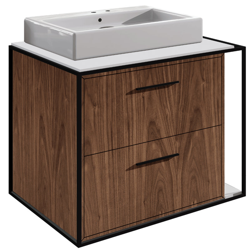 Aquagrande 18.5'' L Bathroom Sink, 2 Hole - 4" Centers