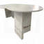 Table d'appoint ronde en marbre naturel - blanc, 17,7 po x 15,8 po