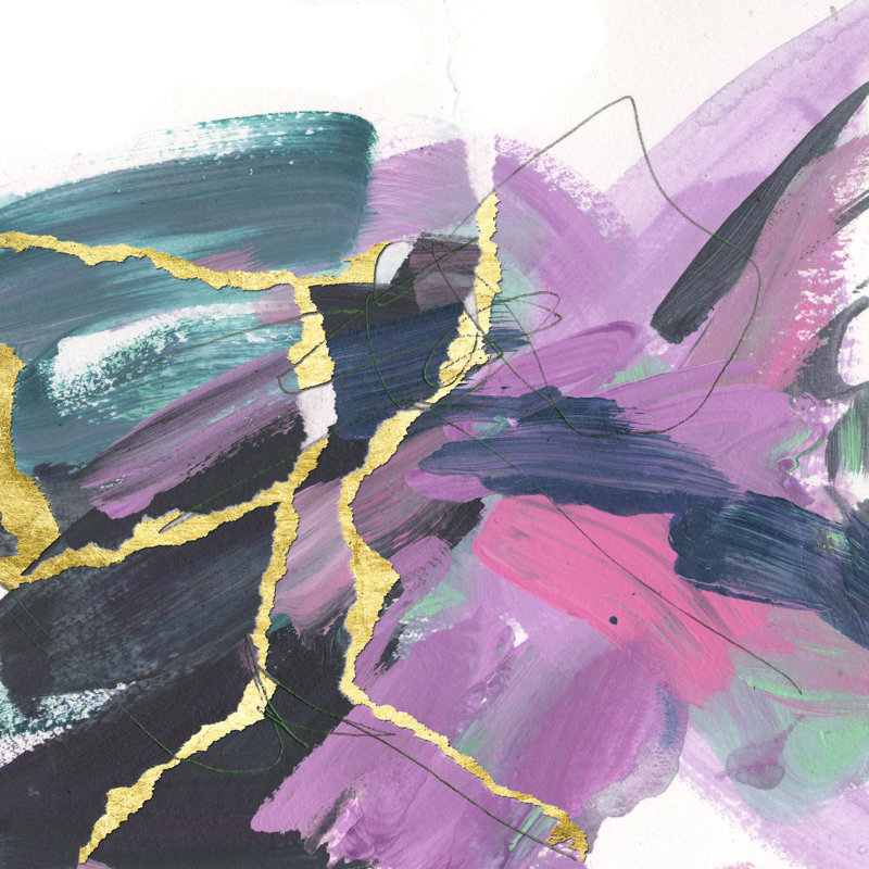Divided Violet II by Melissa Wang - Wrapped Canvas Painting, 122cm H x 122cm W