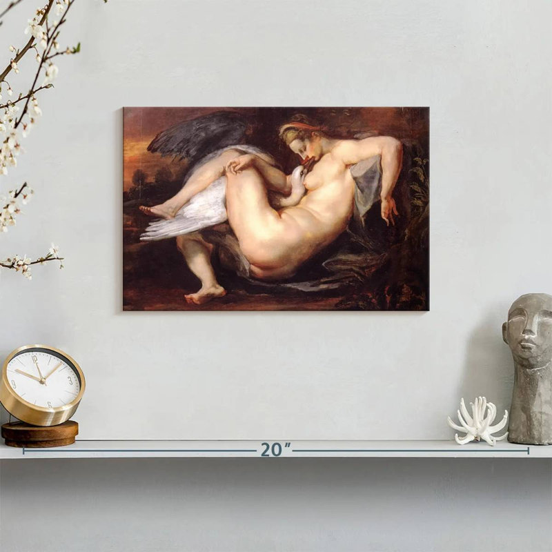Leisha Leda et le cygne 1601, H 8 po x l 12 po