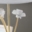 Lampe de table en métal doré avec base en marbre blanc et abat-jour