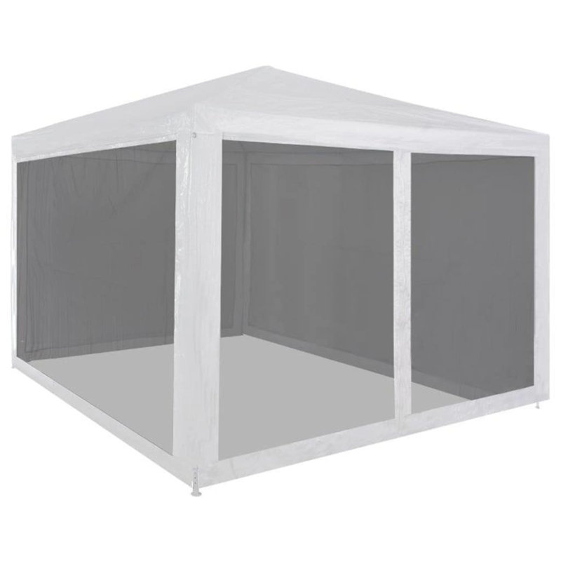 Manatuto 3m x 3m Steel Party Tent, White, 3 x 3 m, with 4 Sidewalls