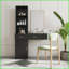 Bureau à cheveux, noir moderne avec rangement multicouche, 2 tiroirs Cabinet | Noir | Bois aggloméré-592343959