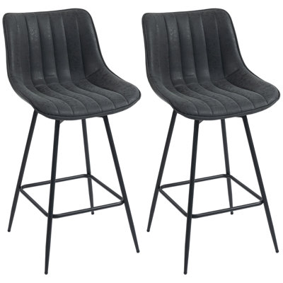 Upholstered Counter Stool with Metal Frame