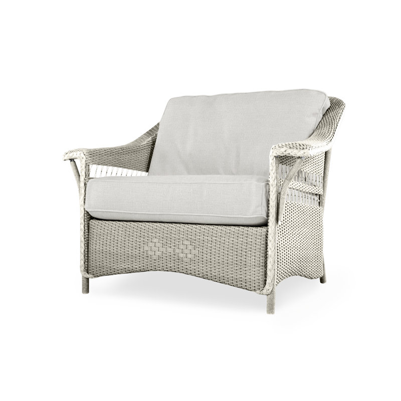 Nantucket Outdoor Lounge Chair, Delicate Botanical Slate, Linen
