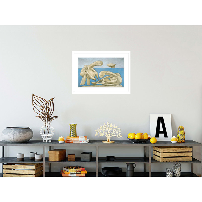 Sur la plage (La Baignade) par Pablo Picasso, impression giclée sur cadre, H 21,49 po x l 29,5 po