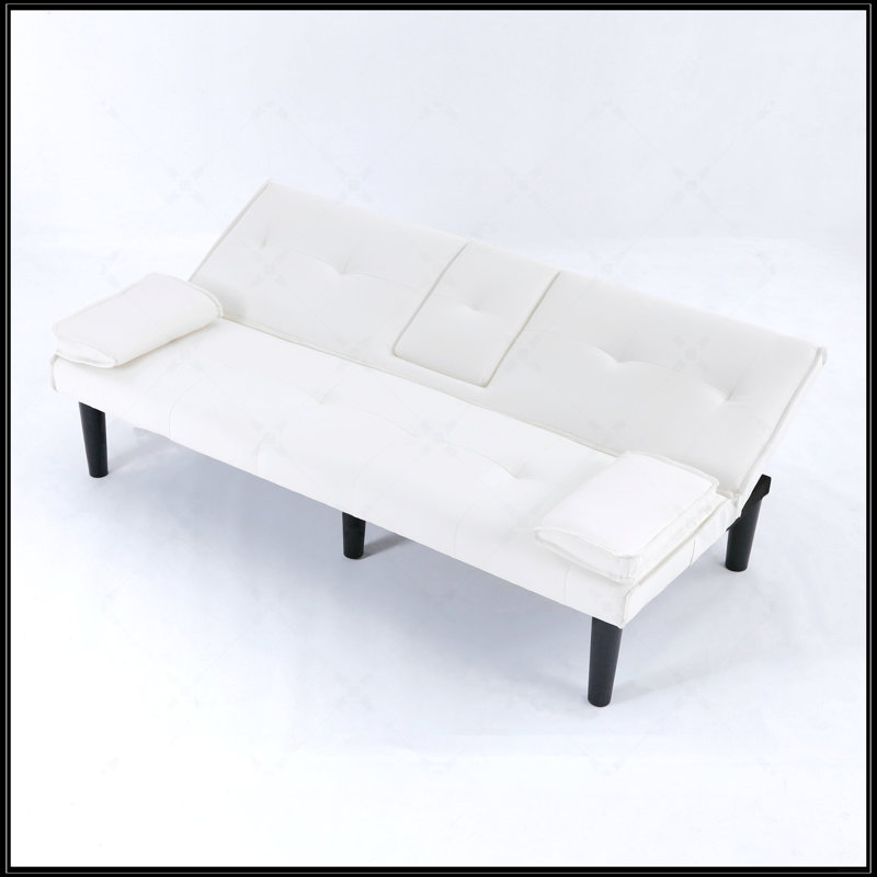 67-Inch PVC Multi-Functional Sofa Bed, White