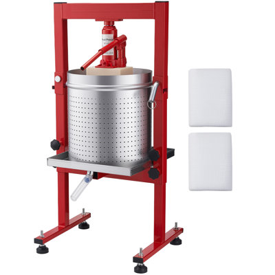 Hydraulic Fruit Wine Press, 7.93Gal/30L, Stainless Steel Heavy Duty Manual Juice Maker, Cider Apple Grape Vegetable Crusher, Cheese/Tincture/Herbal Press, with 2 Filter Bags, for Kitchen Home