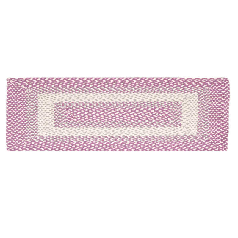 Waterbury Farmhouse Handmade Braided Purple Area Rug, Runner 2' x 6'