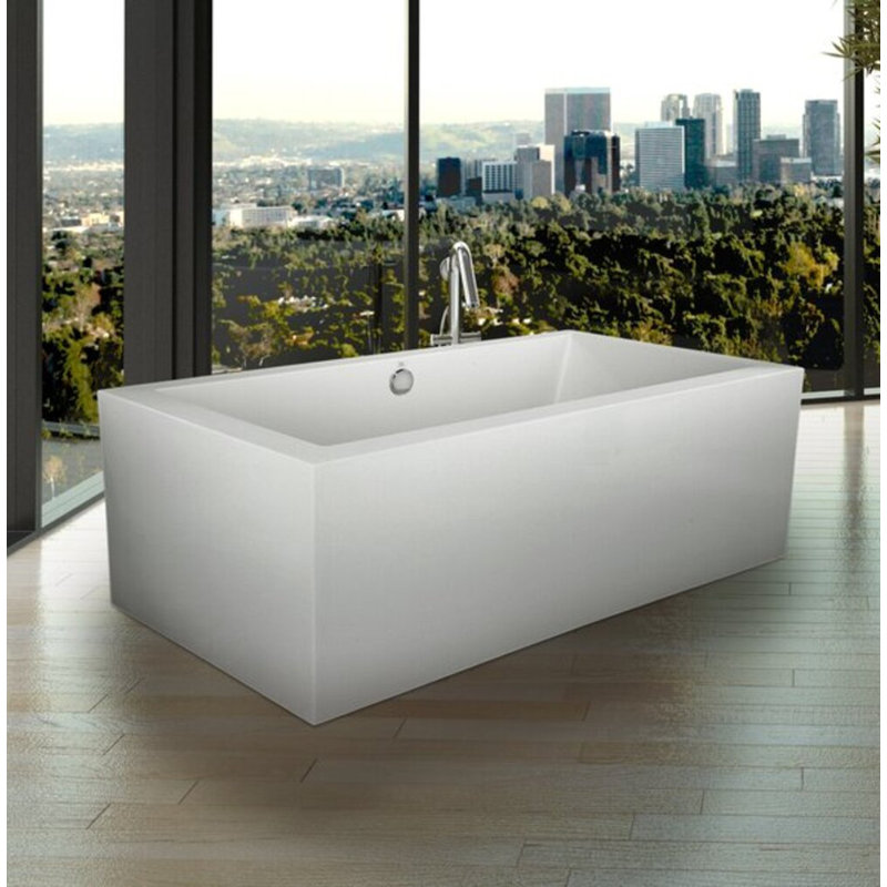 Chagall 72" x 38" Freestanding Soaking Bathtub, Matte Black