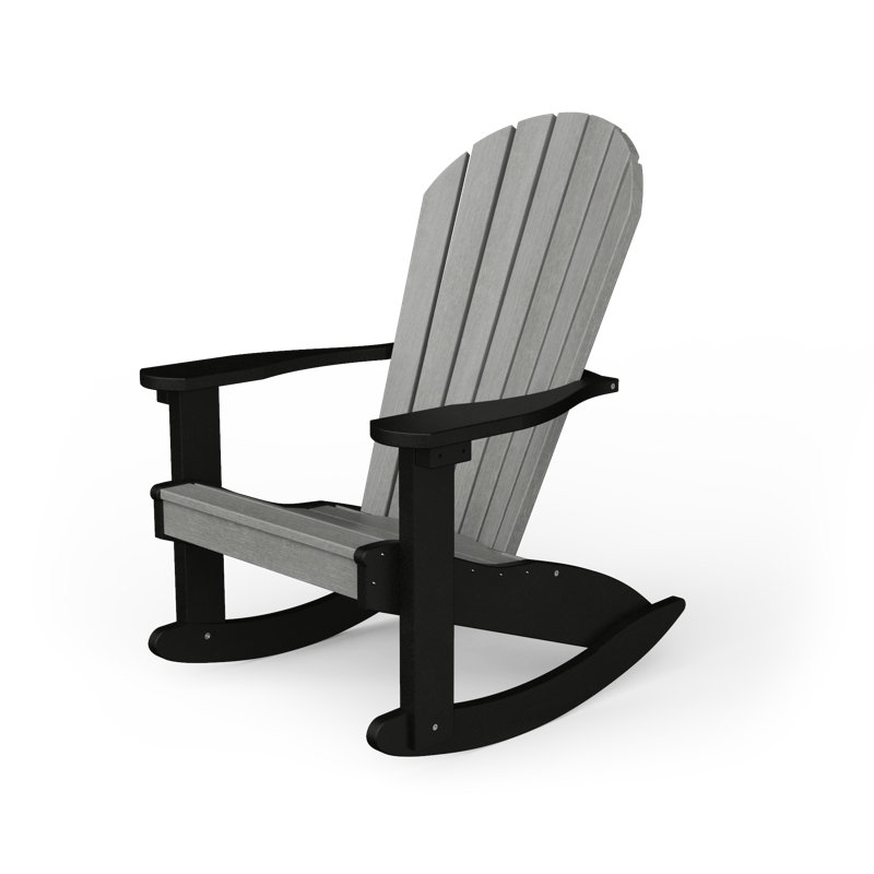 Wisby Outdoor Adirondack Chair, Driftwood Gray/Black