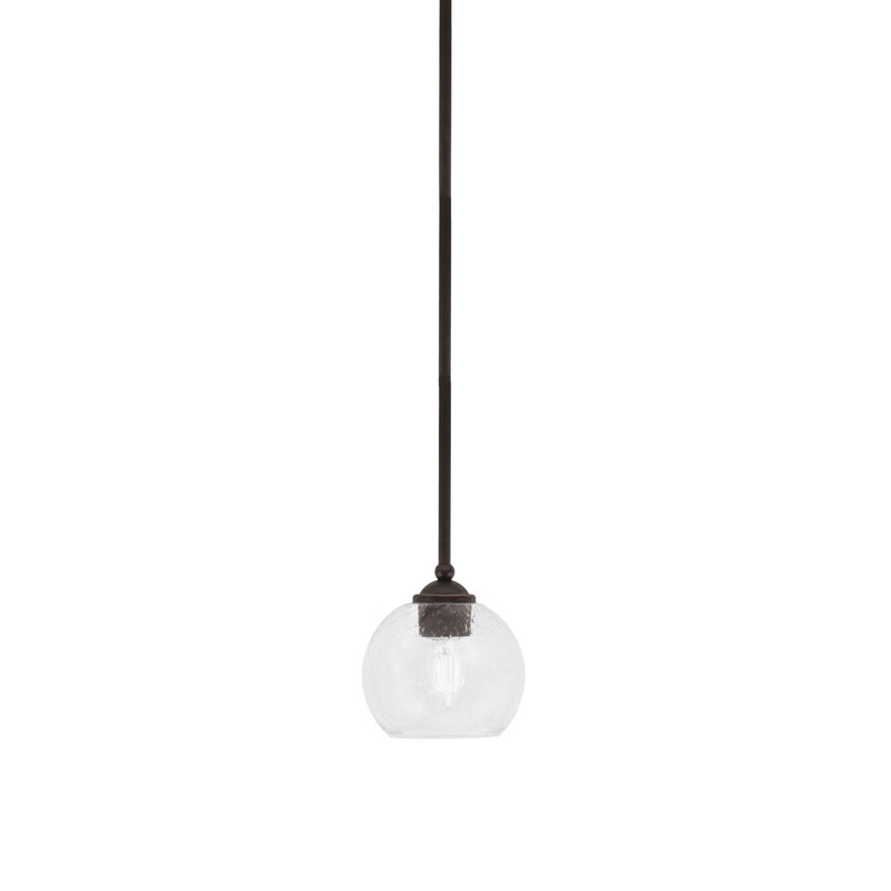 Mini-luminaire suspendu suspendu Zilo, fini granit foncé avec verre de 5,75 po, Granit foncé