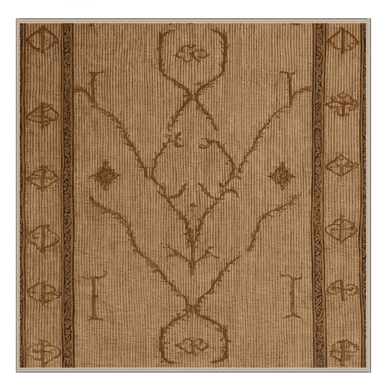 Tapis brun français lavable à la machine, Carré 4 pi