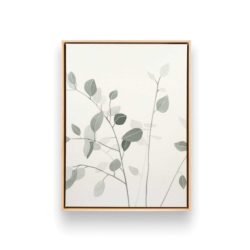 «Sage Leaves II» par Dogwood, L 18 po x H 24 po, Tanné, Toile avec cadre
