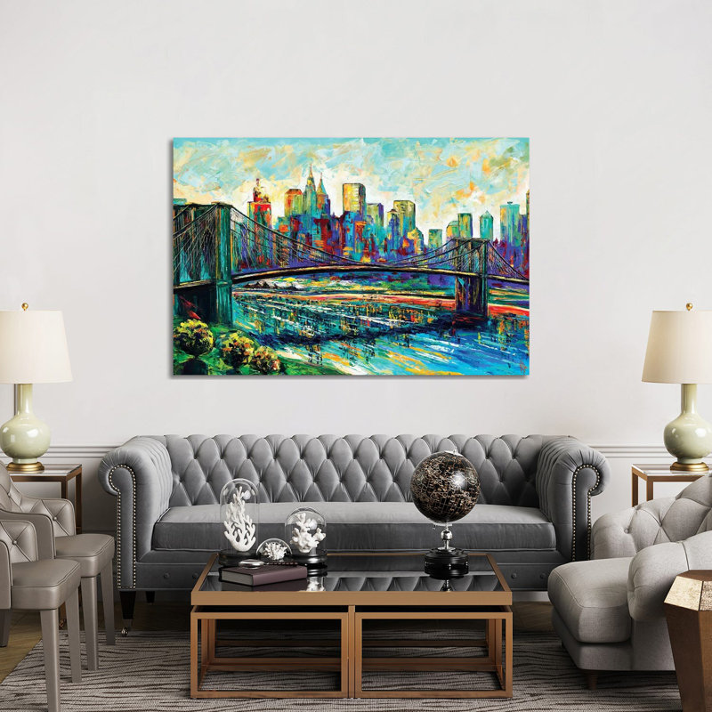 NYC Skyline 1 Piece Wrapped Canvas Painting, 152.5 cm H x 101.5 cm W