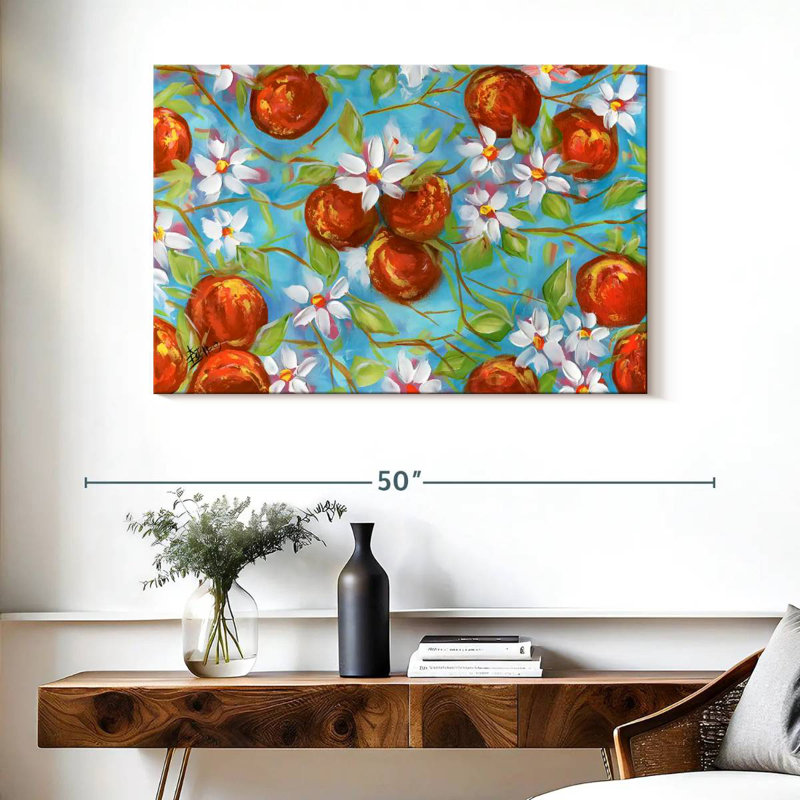 Yarlin Orange Blossoms, 26" H x 39" W
