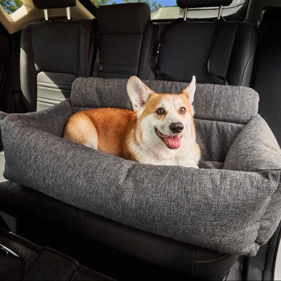 PupProtector Performance Tweed Memory Foam Dog Car Bed - Double Seat