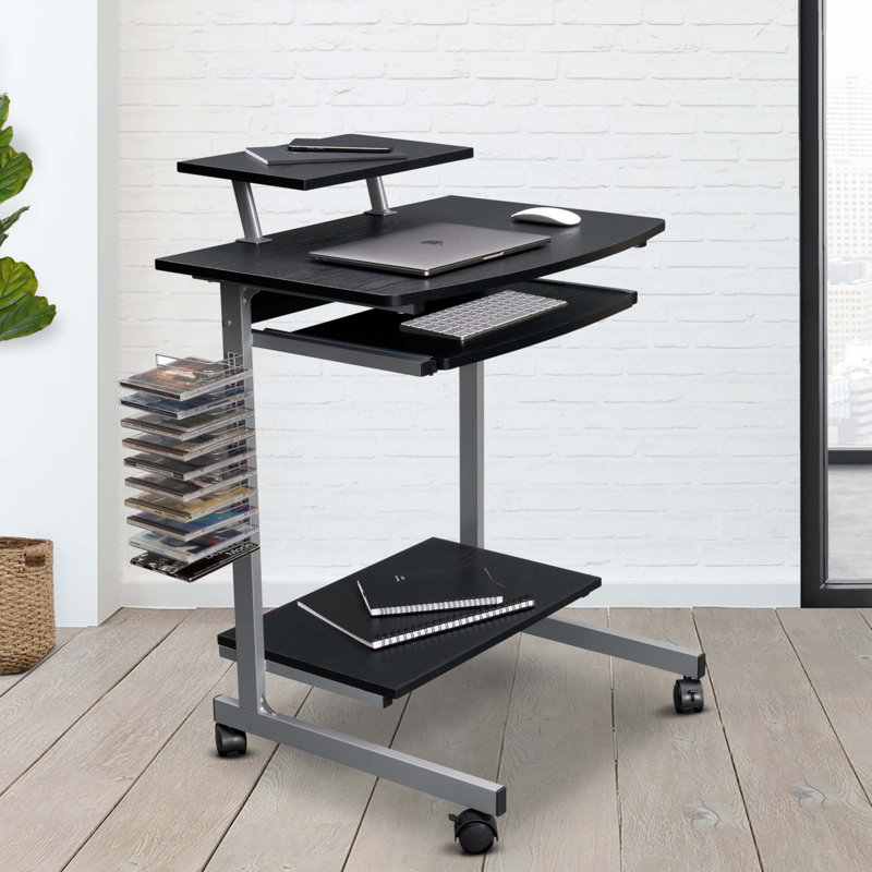 Chariot d'ordinateur compact avec rangement