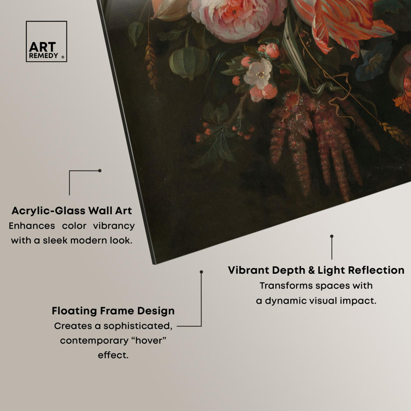 «Baroque Blooms», reproduction d'art acrylique par Art Remedy, H 24 po x l 20 po