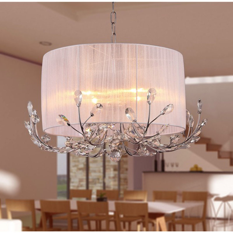 Lustre tambour 4 lumières à abat-jour Kull