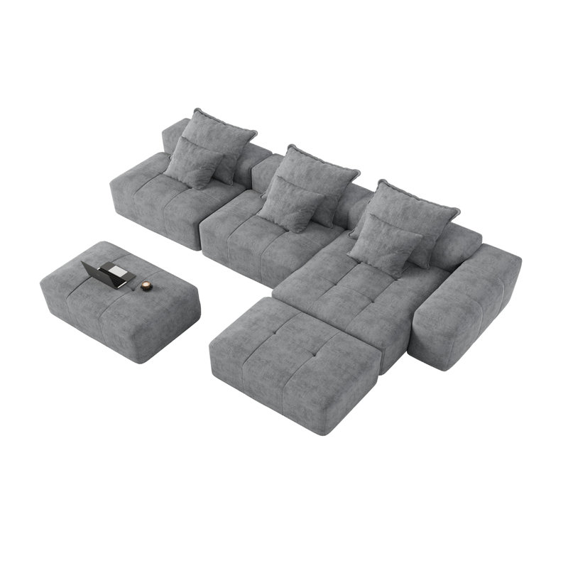 Canapé modulaire surdimensionné Boneless, Gris