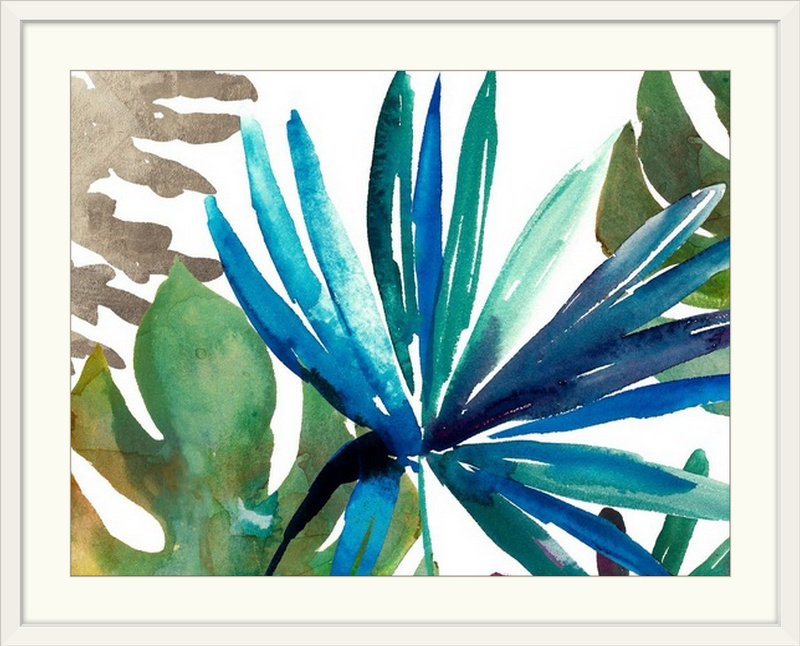 « i » asia jensen, reproduction d’art Tropic Sway, H 20 po x l 24 po x P 1 po, Cadre blanc