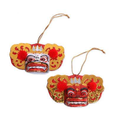 6'' Handmade Wood Hanging Figurine Ornament