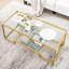 Table basse moderne à 2 niveaux avec plateau en verre Modern