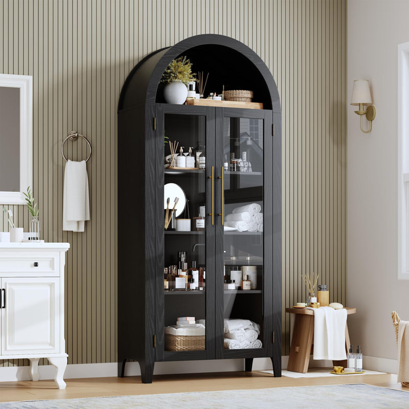 Armoire de rangement cintrée de 63 pouces avec tablette pour bureau à domicile