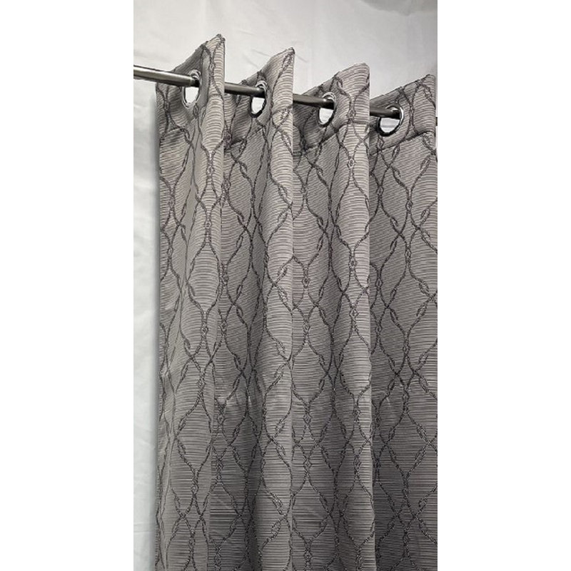 Rideau en polyester Archer-James, gris, L 54 po x L 84 po