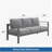 73" All-Weather Aluminum Patio Sofa, 3 Seat Outdoor Couch With  Thick Dark Gray Cushions & Gray Frame-1199417983-1199417979