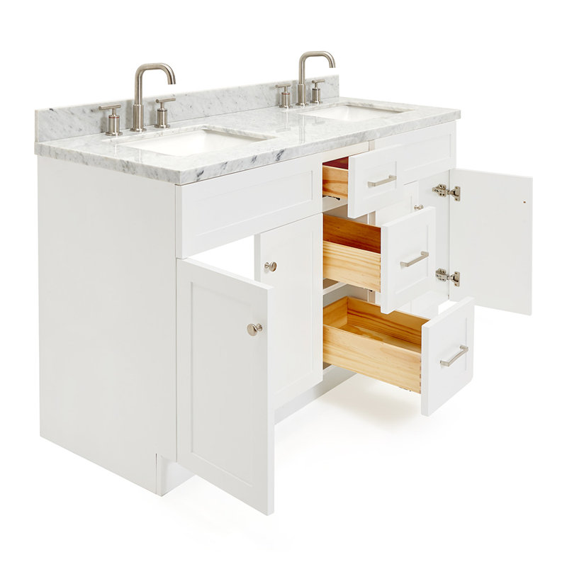 Ensemble de meuble-lavabo double 61 po Hamlet, Blanc