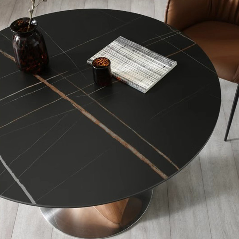 Round and simple dining table, 29.53"H x 53.15"L x 53.15"W